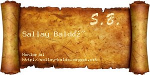 Sallay Baldó névjegykártya
